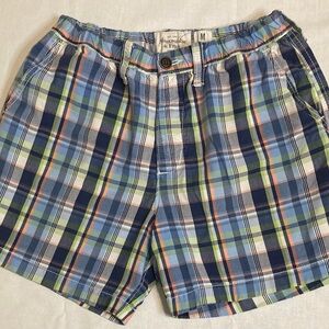 Abercrombie & Fitch Pastel Plaid Shorts Size Medium Walking Vacation Elastic